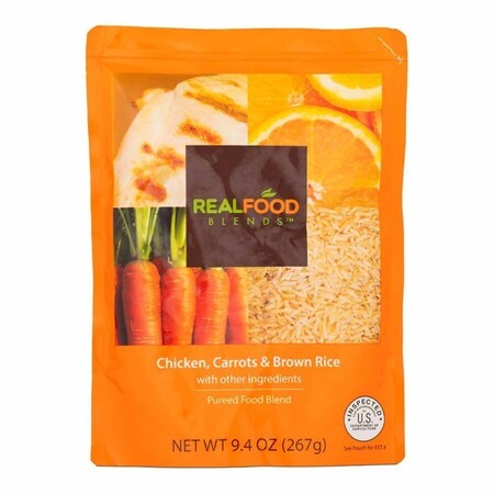Real Food Blends Tube Feeding Formula Chicken / Carrots / Brown Rice Flavor Liquid 9.4 oz. Pouch, 12PK 176988